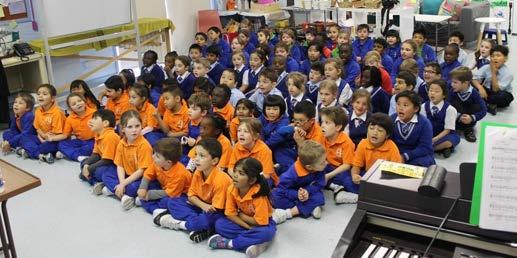 In Term 2 Pre Primary to Year 6 learnt to sing Pass the Song Along.