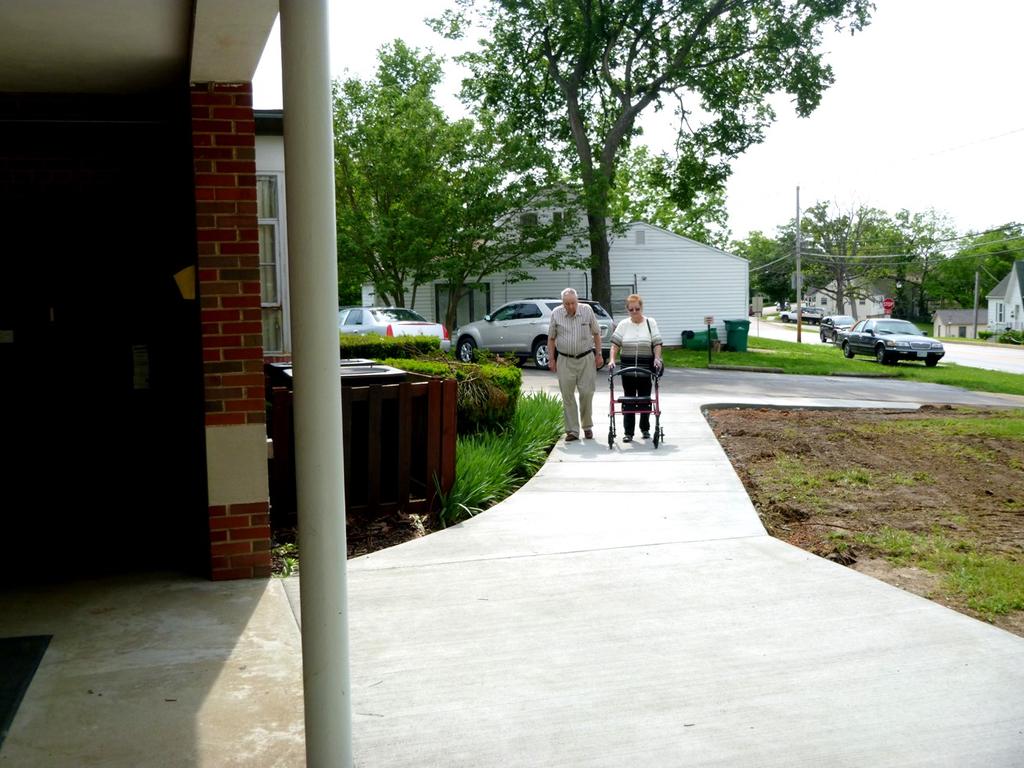 This walkway and porch extension was completed after we received a matching grant from the Missouri United Methodist Foundation.