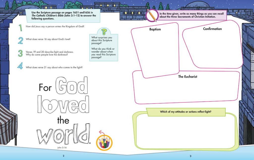 Activity Booklets Grade 5 Understand It! and Live It! content appears on the opening page to deepen the understanding of the Scripture passage.