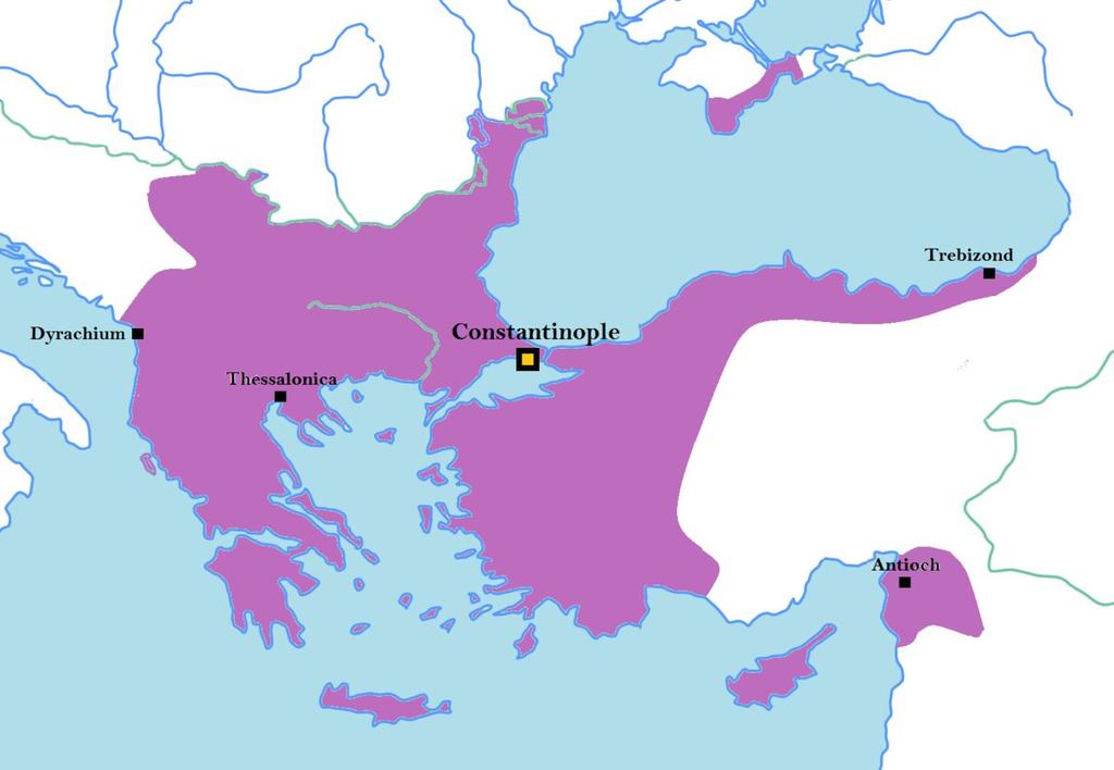 With Constantinople located on a strait, it was extremely difficult to breach the capital s defenses; in addition, the eastern empire had a much shorter common frontier with Europe.