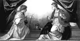 42 The Annunciation, by Andrea del Sarto, 1528 is not about making ourselves acceptable to God. Our efforts, our good deeds do not make God love us. God s love for us is given. It is a fact.