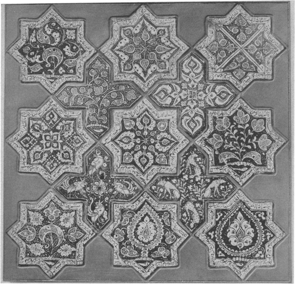 ABOVE: Panel of tiles with decoration in brown luster. Persian, from Kashan, xiii century. Gift of Horace Havemeyer, 194I.