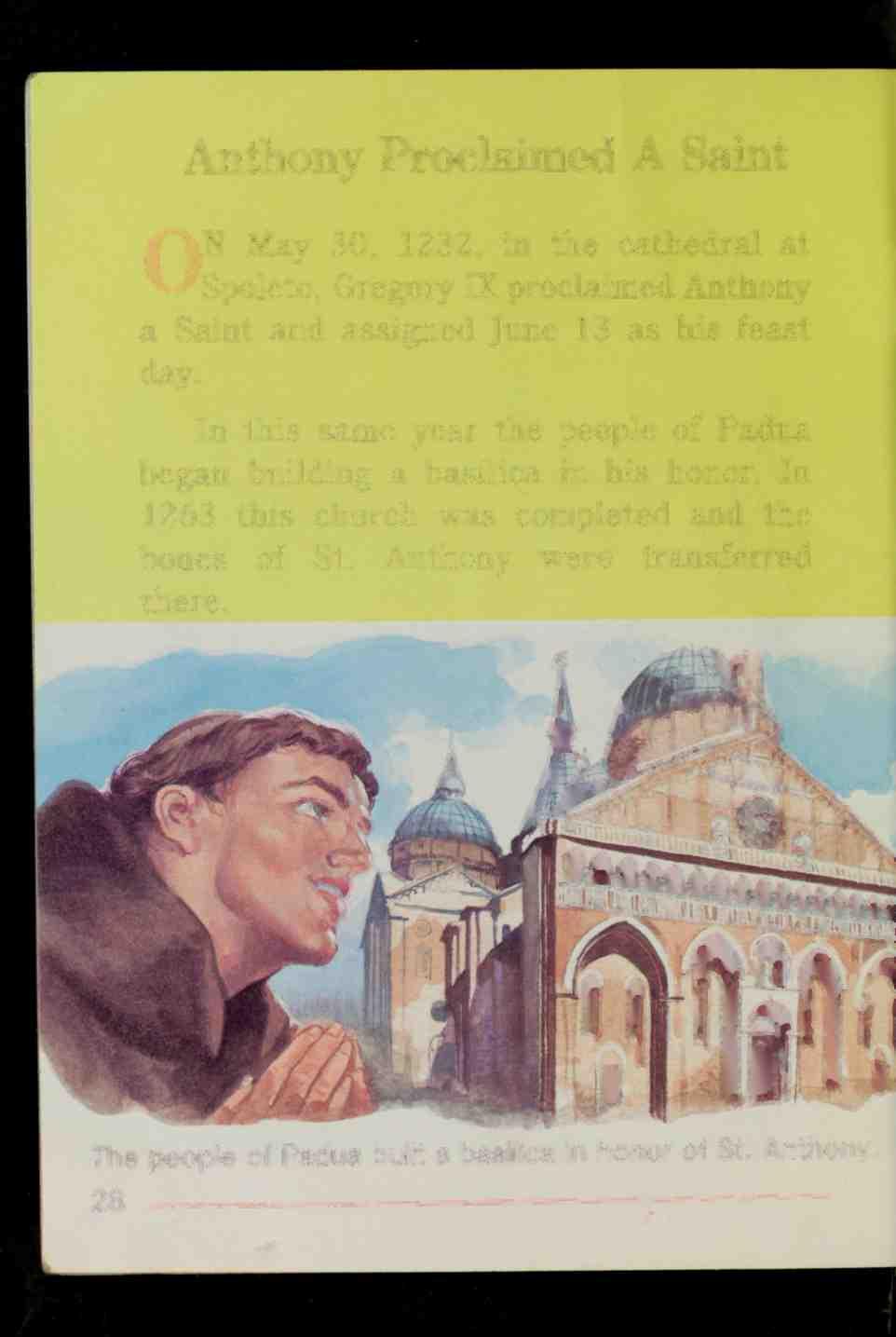 Anthony Proclaimed A Saint ON May 30, 1232, in the cathedral