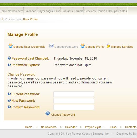 Fill in your Current Password, your New Password, and Confirm Password and click on Change Password.