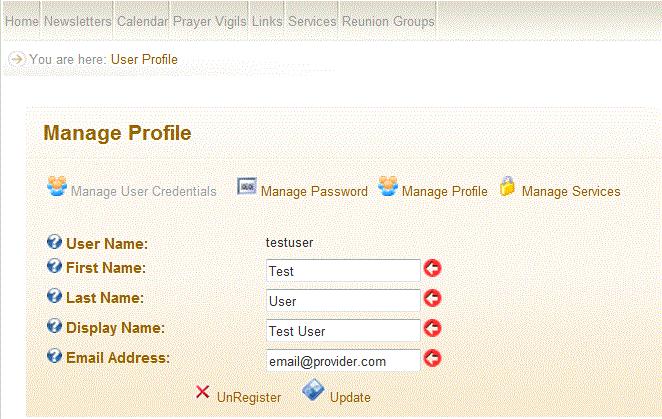 To change your email address, click on Manage User Credentials. Type in your new email address and click Update.