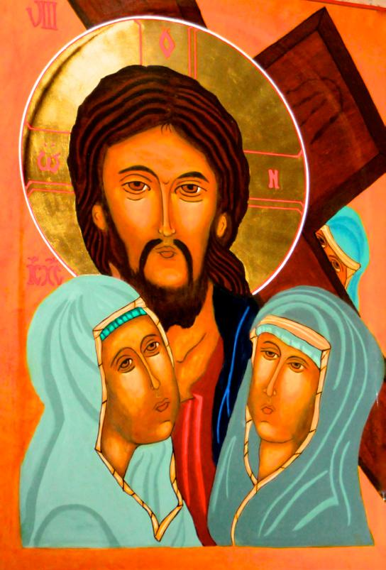 Eighth Station Jesus meets the women of Jerusalem There followed after Jesus a great multitude of the people, and among them were women who bewailed and lamented him.
