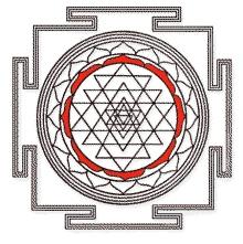 Yantra (The geometrical figure of Goddess Lalita (Sharika) and at every corner on this hill resides the presiding deities of the different angles and Triangle of this Shri Chakra.