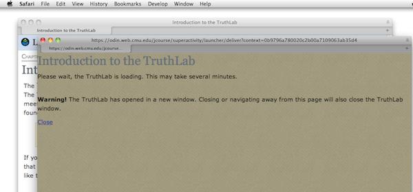 Introduction to the TruthLab The TRUTHLAB is the application you will use to complete a variety of semantic exercises in this course.