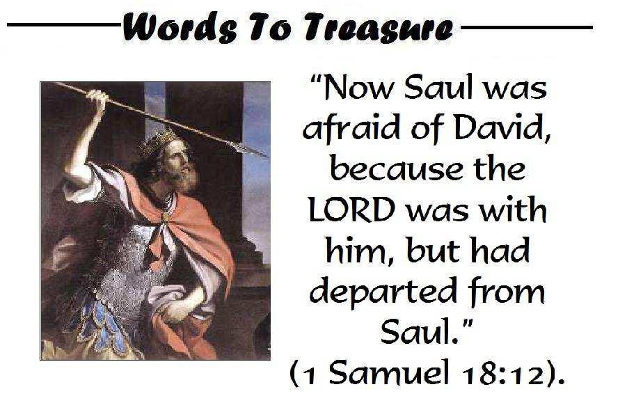 Journey Through the Old Testament Lesson #51 Saul Turns Against David For Wednesday, November 9, 2016 -- Read 1 Samuel 18-26 King Saul and David, the man who would be the next king, had their stories