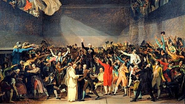 *Tennis Court Oath locked out of their meeting room ---> met on the