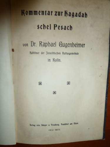 Frankfurt, Verlag von Sanger & Friedberg, 1912. Original cloth, worn and damp damaged, 22cm, 42 pp Text in German.