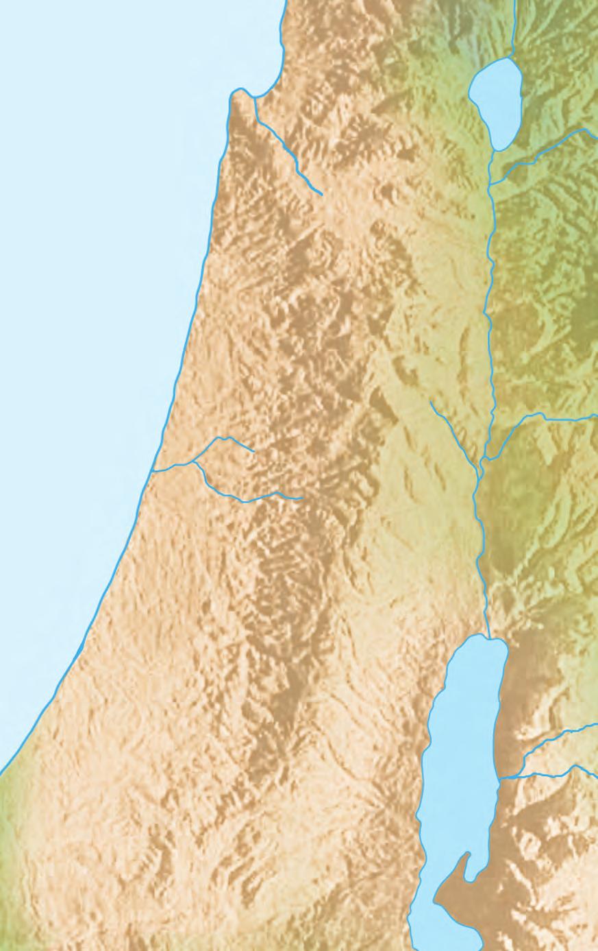 Mt. Carmel Sea of Galilee (Chinnereth) Map 1 Kishon Nazareth Yarmuk Mediterranean Sea Jordan Yarkon Shechem