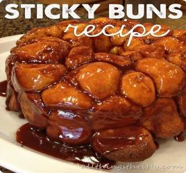 Sticky Buns~ Christmas Breakfast Ingredients: 22 Rhodes Dough bake and serve frozen rolls {thawed just enough so they can be cut} Yes, you need 22, not the entire package of 36.
