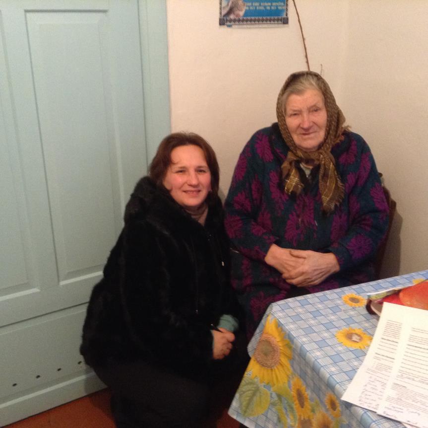 Transcript of Olga Kvitka Interview Ozeryany, Ukraine November 30, 2014 Roy K. Gerber I engaged the services of Nataliia Poltavska to visit the village of Ozeryany.