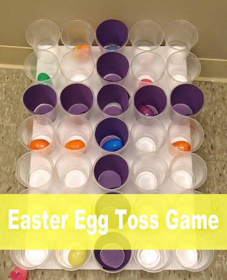 time_continue=1&v=d89vi9r17ey Game: Easter egg toss game To play this game you will need some plastic cups and something small e.g. balls. Can you throw into the cups that mark the cross?