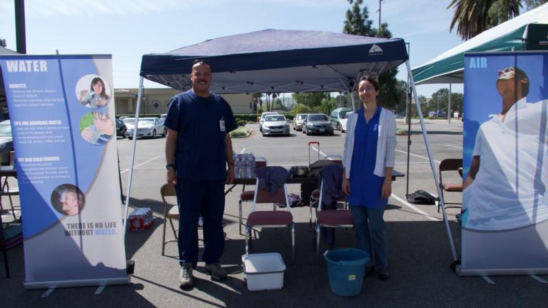Volunteers helped measure blood pressure, body fat percent, lung capacity,
