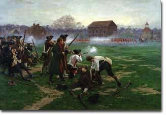 On the 18 th of April of 75, Paul Revere spread the alarm that the Regulars were out and on the way to Concord.