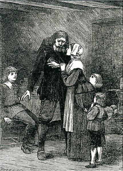 Christian attempts to persuade his wife and children to go with him fails in doing so leaves his home to