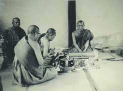 At about 3:00 p.m. they arrived at the compound. An old nun sat pounding chillies and beans, and they asked her if they could pay respects to the Sayadaw.