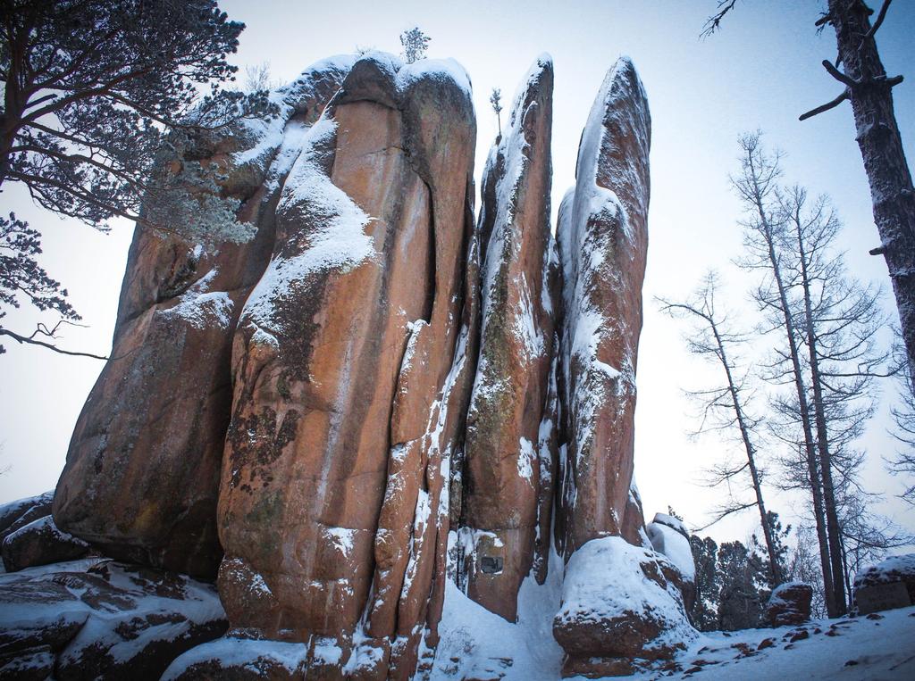 Day 12, February 13 : Stolby Nature Reserve Tour to the Natural Reserve Krasnoyarsk Stolby Transfer to your hotel and rest World-known Krasnoyarsk Stolby is a nature reserve, which has no analogues