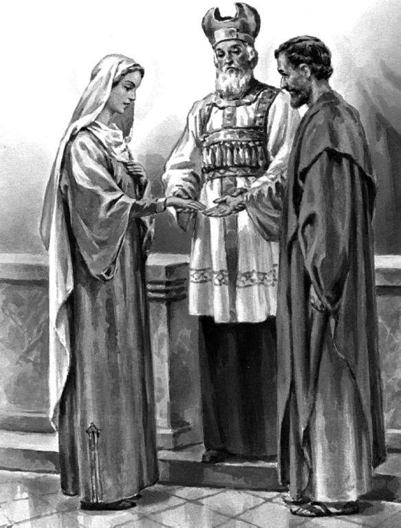 MARRIAGE OF MARY AND JOSEPH When Mary was about sixteen years old, she married a