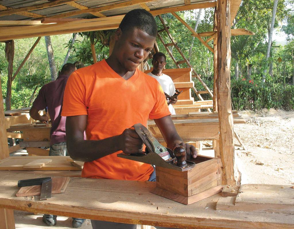 the rebuilding efforts. These trade schools School building at Port-à-Piment after Hurricane have a positive impact on many individual lives.
