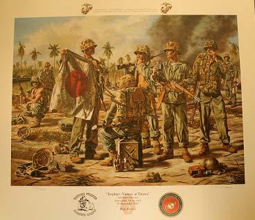 Trophies: Victory at Tarawa by Rick Reeves Print # 385 / 400 Si