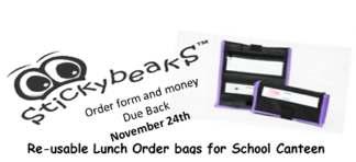 ST CATHERINE OF SIENA PARENTS AND FRIENDS FUNDRAISER Lunch Wallets come in black with your choice of pink, blue, green, red, grey, yellow or purple binding.