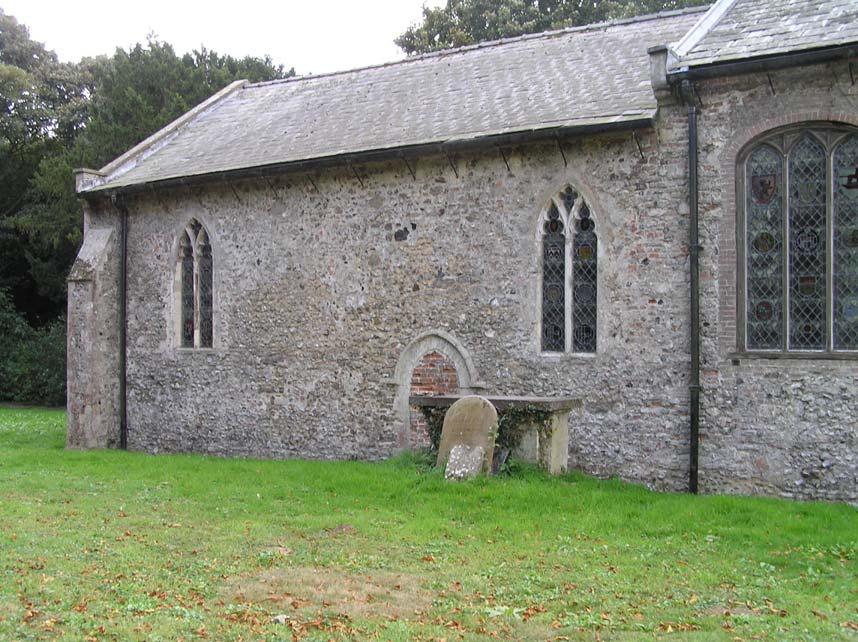 Fig.10. North side of chancel Fig. 11. North wall of Nave former chancel arch buttress, however, can be seen in figure 10.
