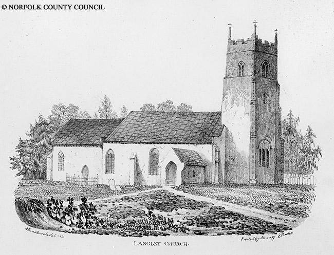Fig. 17. Ladbrooke s lithograph. 1821 Interior To continue with the tower it has a lofty tower arch of 3 chamfered orders facing the nave and five to the west.