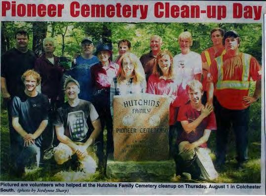 Pioneer Cemetery Clean-Up submitted by Susan Hutchins UE The old Hutchins cemetery is a heritage site that is suppose to be