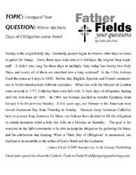 Children s Section Featuring Faith-Based Games and Activities Weekly Scripture Reflections An Informative Q&A Column that Educates Us About Our Faith Expanded