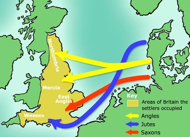 Anglo-Saxon Period When the Romans left England, it was left largely unguarded (and not particularly populated), which opened the door for three groups of
