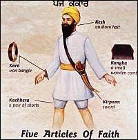 Five symbols of the Sikh faith 1. Kes (uncut hair) 2. Kangha (a comb) 3.