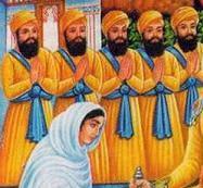 Guru Ji came out of the tent with the five volunteers. All the people were shocked, when they saw them alive.