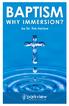 WHY IMMERSION? by Dr. Tim Harlow