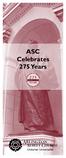 ASC Celebrates 275 Years