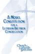 A Model Constitution. for a Lutheran Brethren Congregation