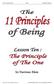The 11 Principles of Being Page 1 The Masters Gathering. by Harrison Klein