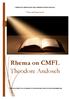 CHRISTIAN MISSIONARY FELLOWSHIP INTERNATIONAL. 7 th Prayer and Fasting Crusade. Rhema on CMFI. Theodore Andoseh