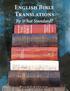 English Bible Translations. By What Standard?