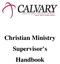 Christian Ministry Supervisor s Handbook