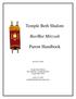 Temple Beth Shalom. Bar/Bat Mitzvah. Parent Handbook. Revised 1/2016. Temple Beth Shalom 1461 Baltimore-Annapolis Blvd.