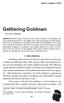 Gettiering Goldman. I. Introduction. Kenneth Stalkfleet. Stance Volume