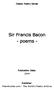 Sir Francis Bacon - poems -