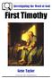 Investigating the Word of God. First Timothy. Gene Taylor. Gene Taylor, All Rights Reserved.