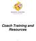 Coach Training and Resources