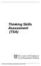 Thinking Skills Assessment (TSA)