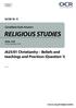 RELIGIOUS STUDIES. J625/01 Christianity Beliefs and teachings and Practices (Question 1) GCSE (9 1) Candidate Style Answers