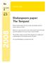 Shakespeare paper: The Tempest